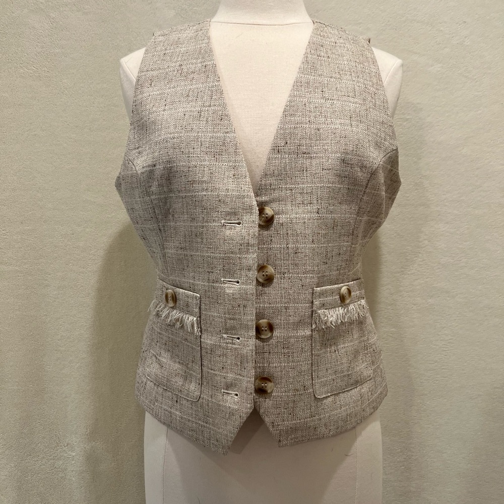House of Harlow 1960 Textured Beige Vest